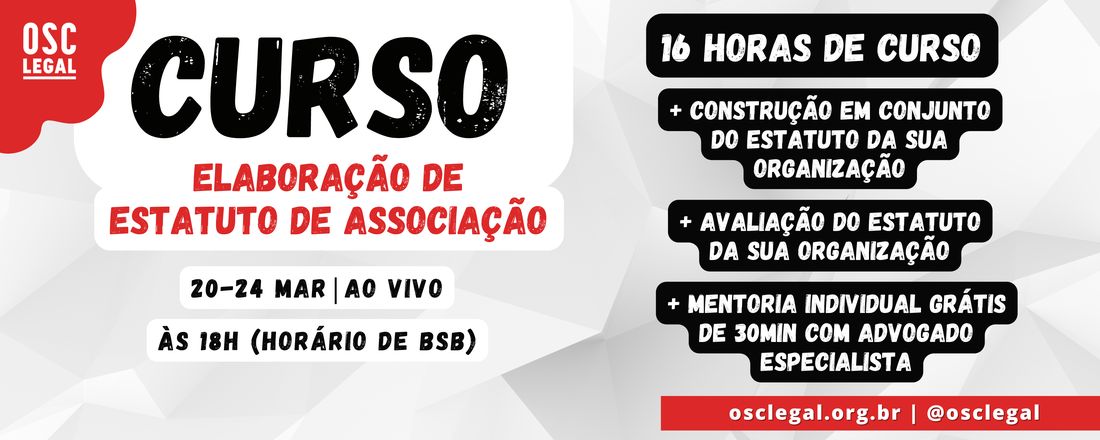 Curso de Elaboração de Estatuto de Associação