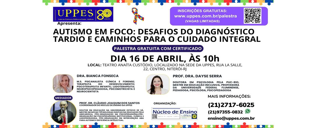 Palestra: Autismo em Foco: Desafios do Diagnóstico Tardio e Caminhos para o Cuidado Integral