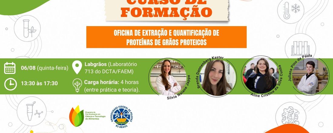 Oficina de extração e quantificação de proteínas de grãos proteicos