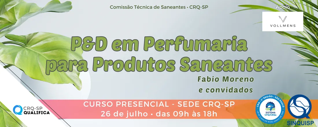Curso P&D em Perfumaria para Produtos Saneantes