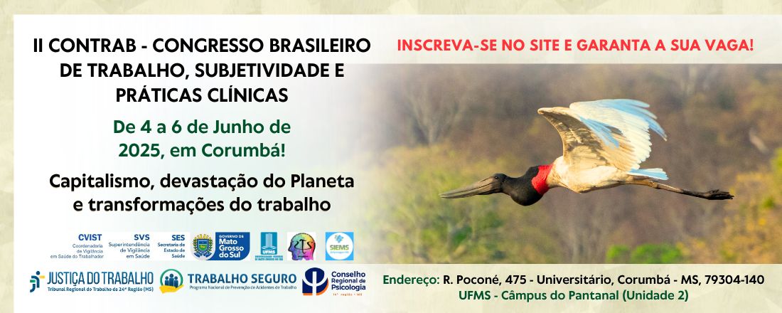 II CONTRAB - Congresso Brasileiro de Trabalho, Subjetividade e Práticas Clínicas