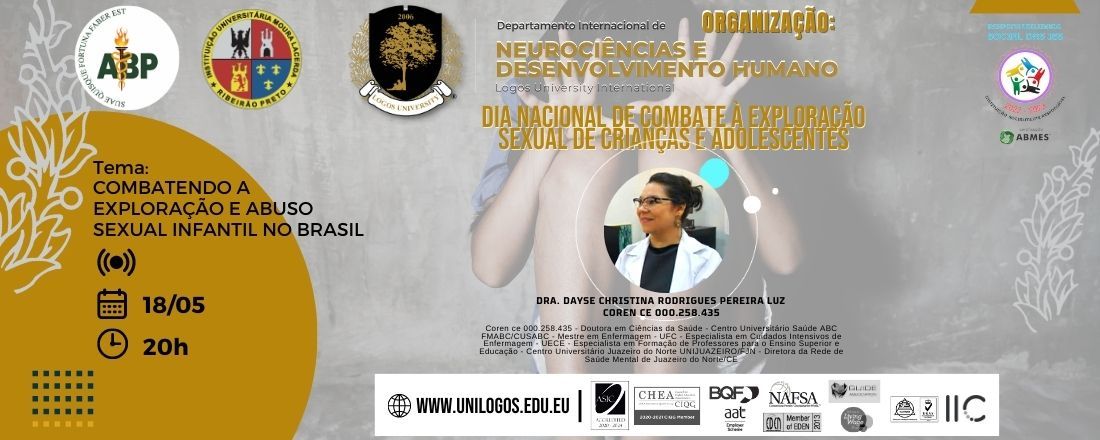 Dia nacional de combate à exploração sexual de crianças e adolescentes.