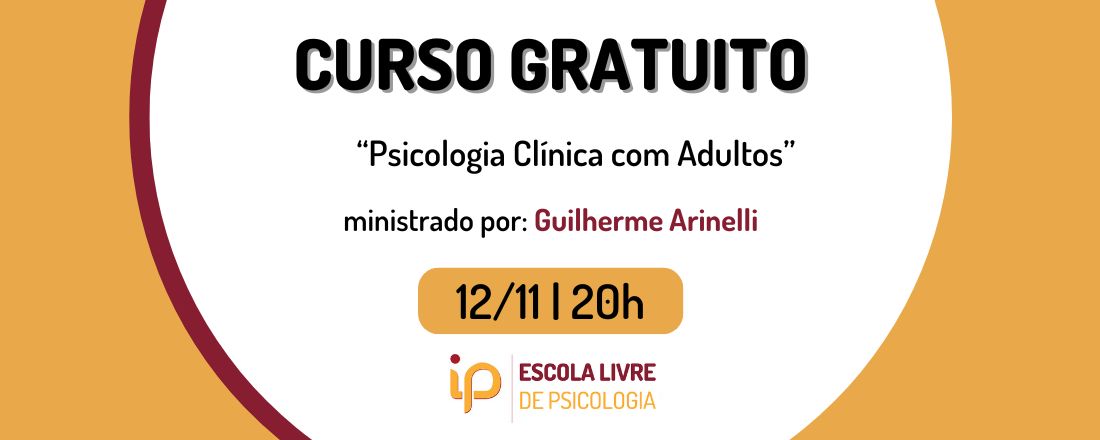 Curso Gratuito | Psicologia Clínica com Adultos