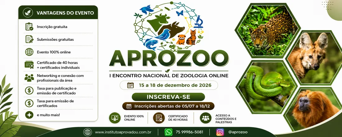 I Encontro Nacional De Zoologia Online (I APROZOO)