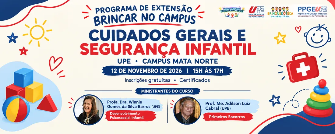 Capa de CURSO DE EXTENSÃO: CUIDADOS GERAIS E SEGURANÇA INFANTIL