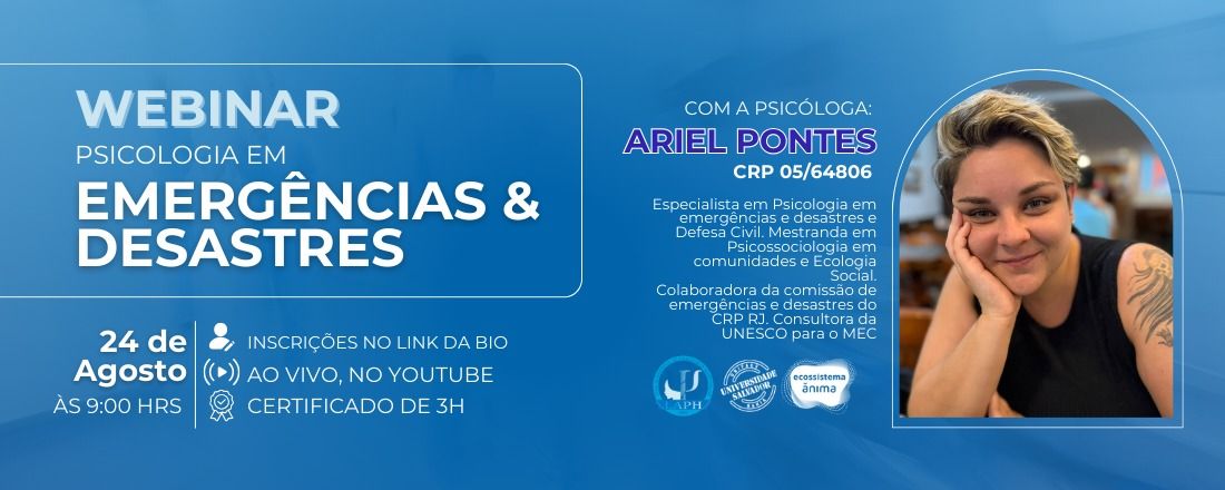 Webinar: Psicologia em ermergências e desastres