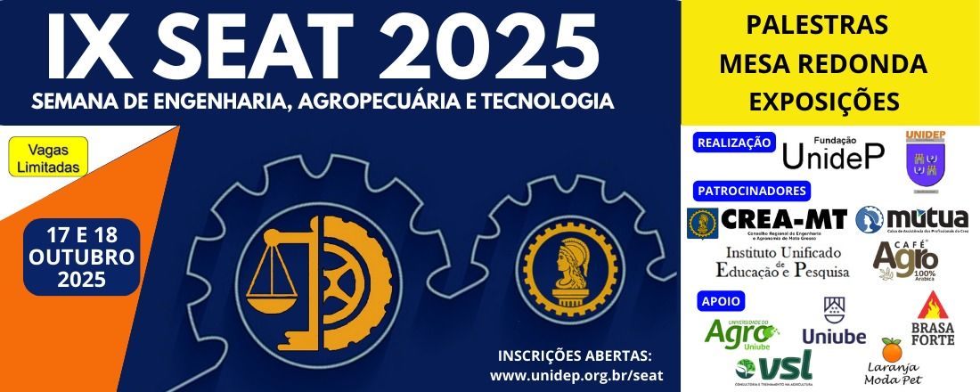 IX SEAT - IX SEMANA DE ENGENHARIA, AGROPECUÁRIA E TECNOLOGIA