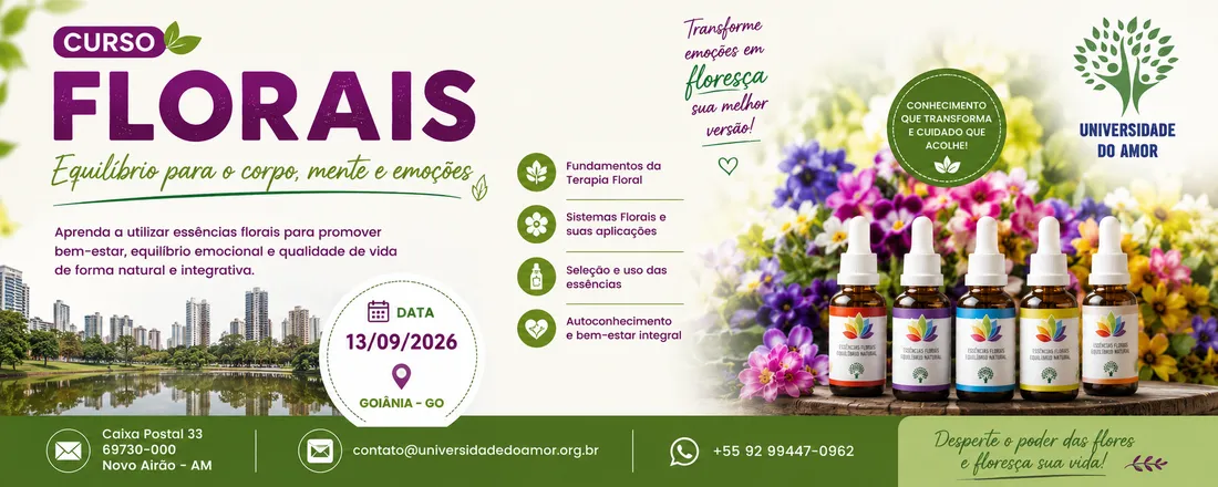 CURSO DE FORMAÇÃO EM MEDICINA ESPIRITUAL & PRODUÇÃO DE FLORAIS