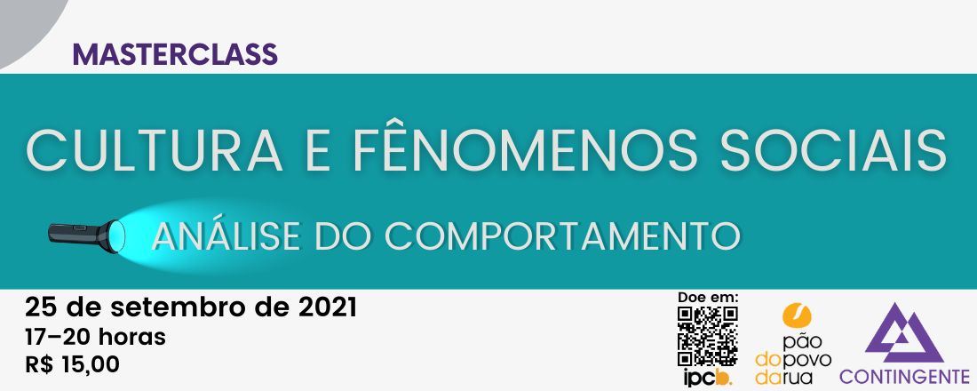 MasterClass Contingente: Cultura e Fenômenos Sociais à luz da Análise do Comportamento