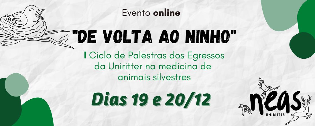 Evento Online -  I Ciclo de Palestras dos Egressos da UniRitter na Medicina de Animais Silvestres