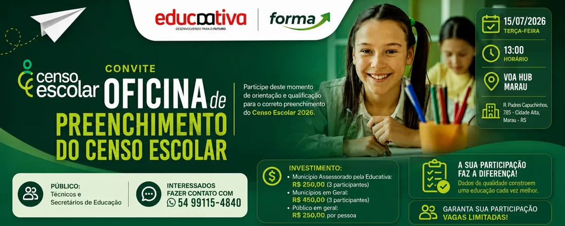 OFICINA DE PREENCHIMENTO DO CENSO ESCOLAR 2026