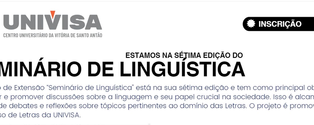 VII Seminário de Linguística UNIVISA