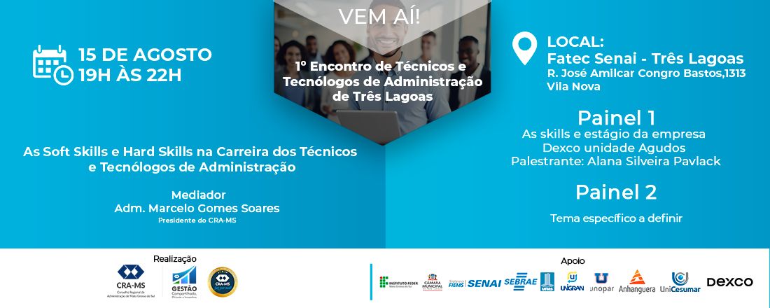 1º Encontro de Técnicos e Tecnólogos em Três Lagoas/MS