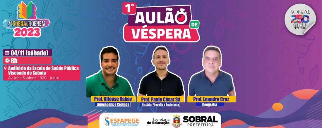 [LIVE] 1º Aulão de Véspera do #SobralnoEnem 2023