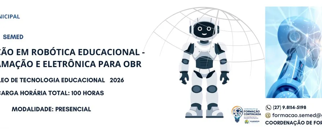 Formação em Robótica Educacional, Programação e Eletrônica para Olimpíada Brasileira de Robótica-OBR