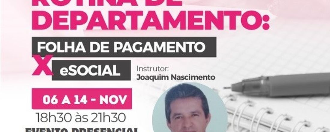 ROTINA DE DEPARTAMENTO: FOLHA DE PAGAMENTO x ESOCIAL (PRESENCIAL)