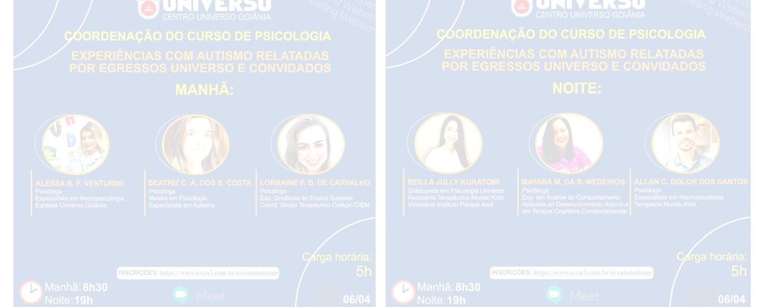 EXPERIÊNCIAS COM AUTISMO RELATADAS POR EGRESSOS UNIVERSO E CONVIDADOS