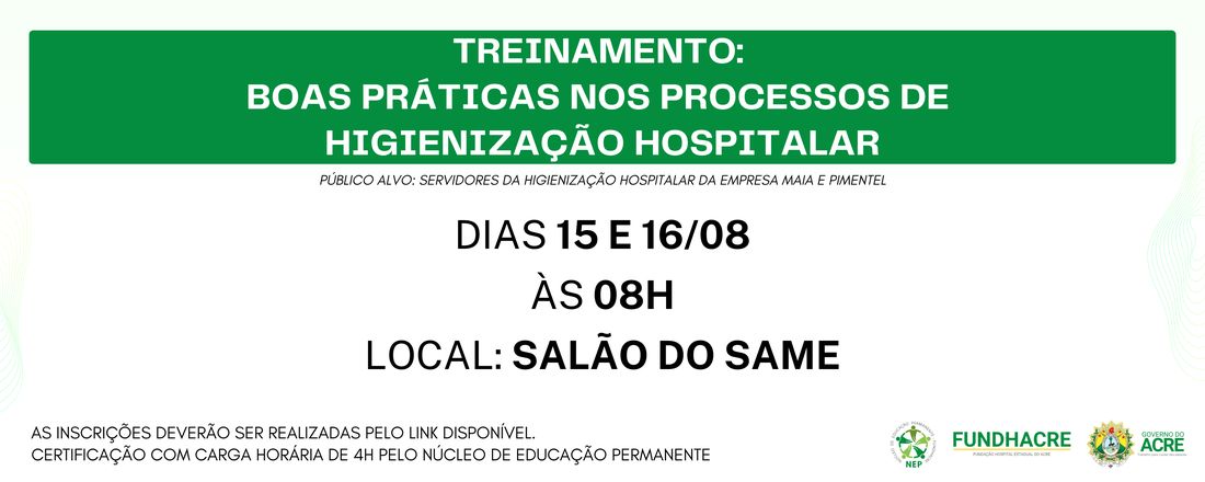 Treinamento: Boas Práticas nos Processos de Higienização Hospitalar