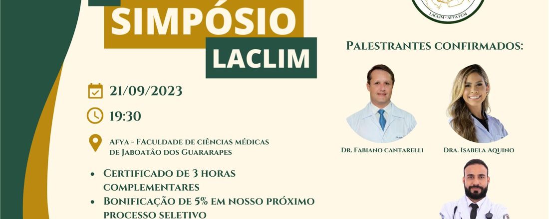 I Simpósio da Liga Acadêmica de Clínica Médica da Afya Faculdade de Ciências Médicas de Jaboatão