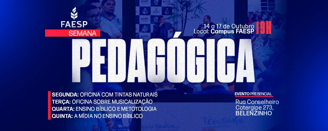 Participe da Semana Pedagógica da FAESP
