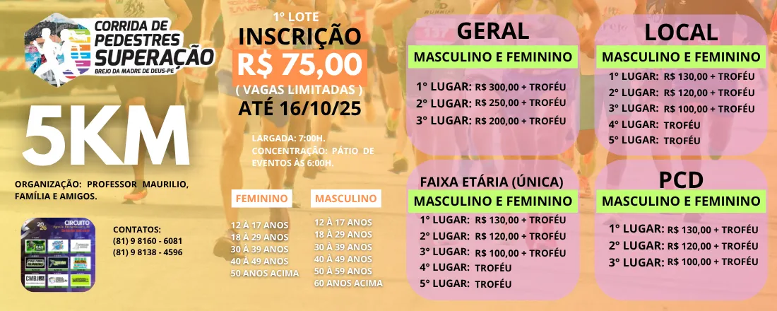 CORRIDA DE PEDESTRES SUPERAÇÃO