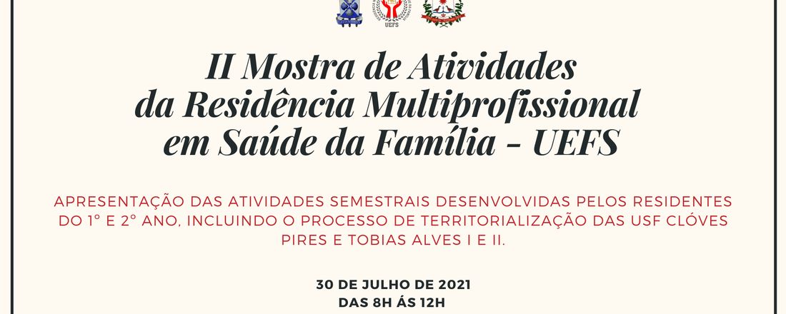 II Mostra de Atividades da Residência Multiprofissional em Saúde da Família