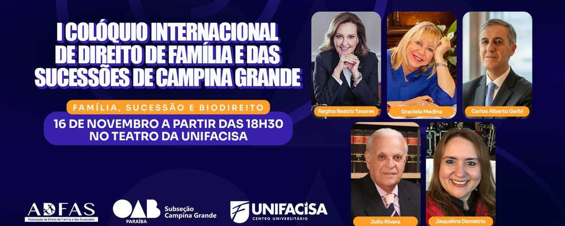 I Colóquio Internacional de Direito de Família e das Sucessões de Campina Grande/PB