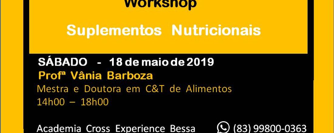 Workshop Suplementos Nutricionais
