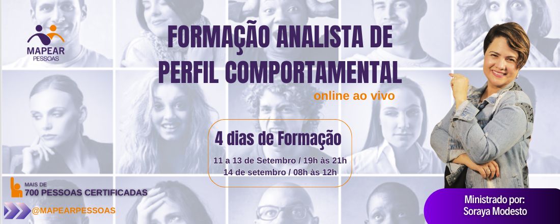 Formação Analista de Perfil Comportamental - Online ao vivo