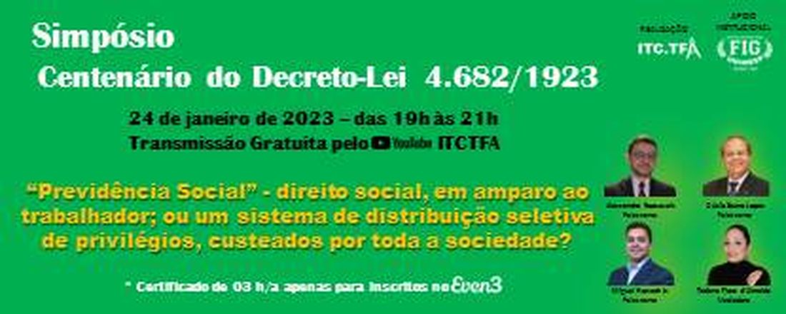 Centenário do Decreto-Lei 4.682/1923