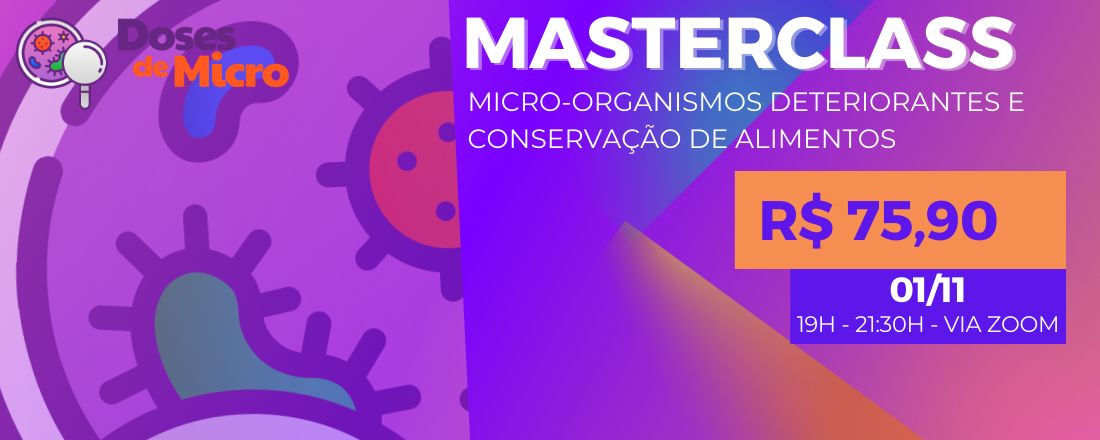 Masterclass: micro-organismos deteriorantes e conservação de alimentos