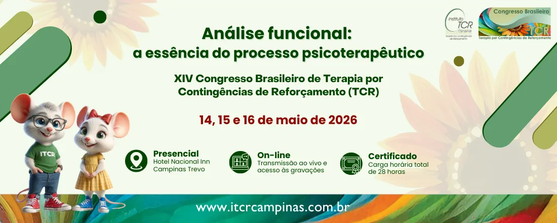 XIV Congresso Brasileiro de Terapia por Contingências de Reforçamento (TCR)