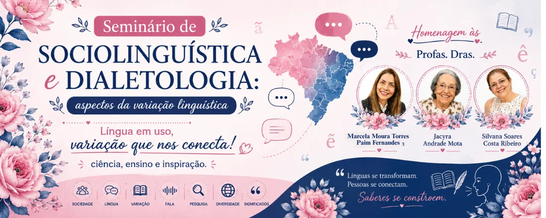 Seminário de Sociolinguística e Dialetologia: aspectos da variação linguística - Uma homenagem às Profas. Dras. Marcela Moura Torres Paim Fernandes, Jacyra Andrade Mota e Silvana Soares Costa Ribeiro