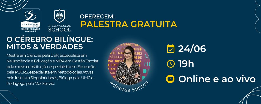 Palestra gratuita: O Cérebro Bilíngue - mitos & verdades