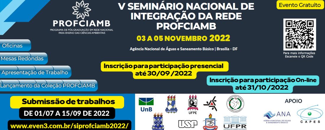 V SEMINÁRIO NACIONAL DE INTEGRAÇÃO DA REDE PROFCIAMB