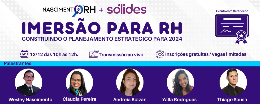 Imersão para RH: Construindo o Planejamento Estratégico para 2024