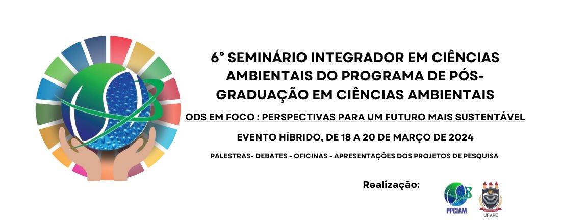 VI SEMINÁRIO INTEGRADOR EM CIÊNCIAS AMBIENTAIS DO PROGRAMA DE PÓS-GRADUAÇÃO EM CIÊNCIAS AMBIENTAIS