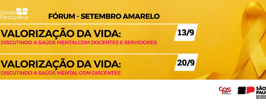 Fórum: Valorização da vida: discutindo a saúde mental com docentes