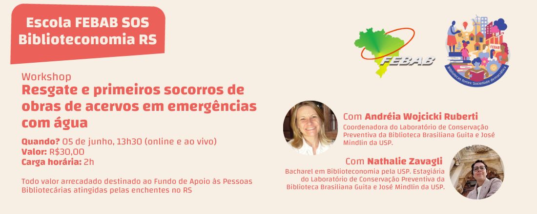 Workshop "Resgate e primeiros socorros de obras de acervos em emergências com água"