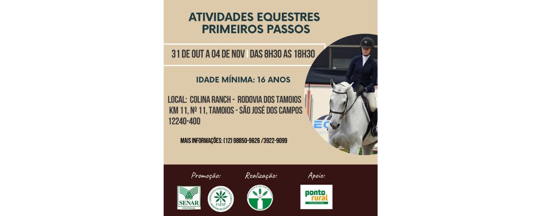 ATIVIDADES EQUESTRES - PRIMEIROS PASSOS - TECNICAS