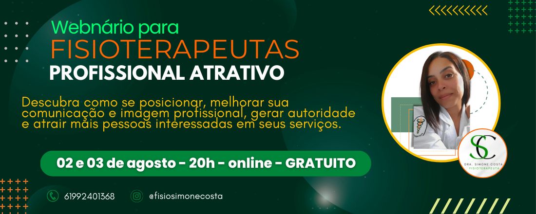 WEBNÁRIO PARA FISIOTERAPEUTAS - Profissional Atrativo