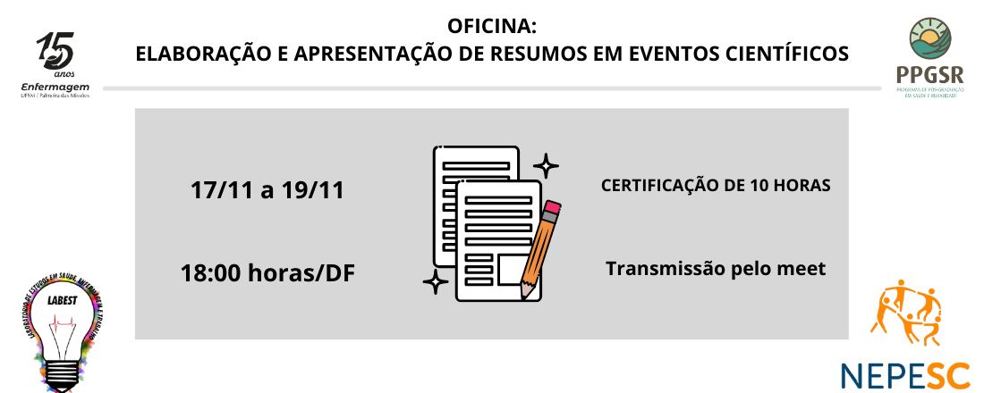 Oficina: elaboração e apresentação de resumos em eventos científicos