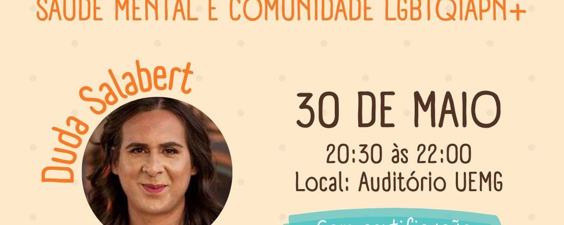 RODA DE CONVERSA COM DUDA SALABERT: Saúde Mental LGBTQIAPN+