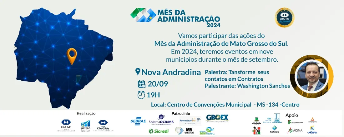 Palestra do Mês da Administração de Nova Andradina: Transforme seus contatos em Contratos