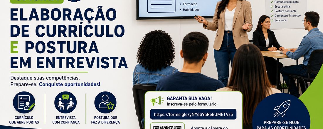 Oficina de elaboração de currículo e postura em entrevista de emprego