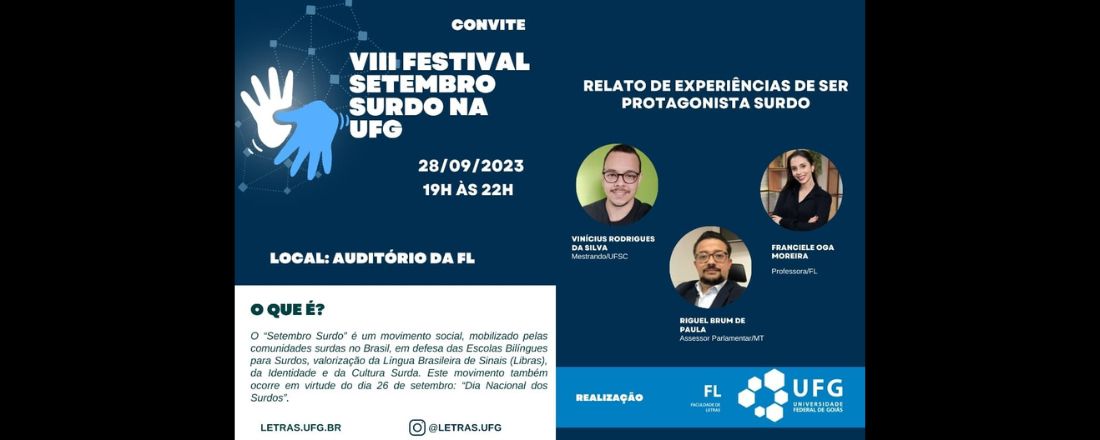 Inscrição de VIII Festival Setembro Surdo