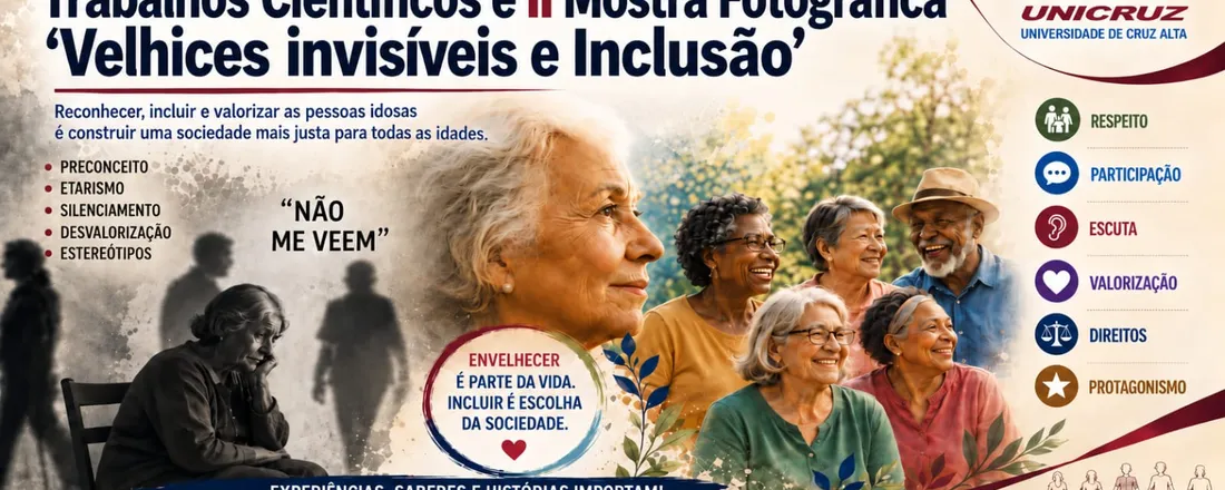 VII Mostra sobre Velhices; V Mostra de Trabalhos Científicos e II Mostra Fotográfica - Velhices Invisíveis e Inclusão