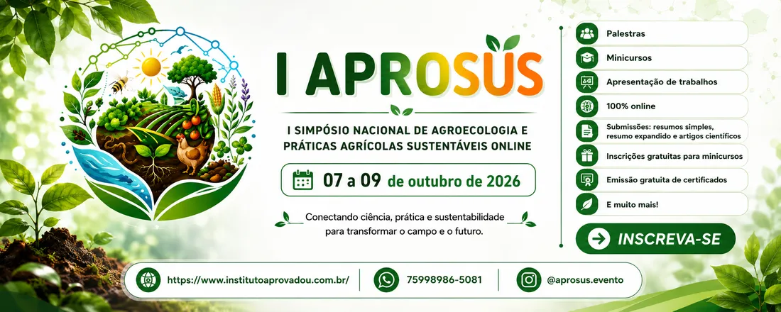 I Simpósio Nacional de Agroecologia e Práticas Agrícolas Sustentáveis Online (APROSUS)