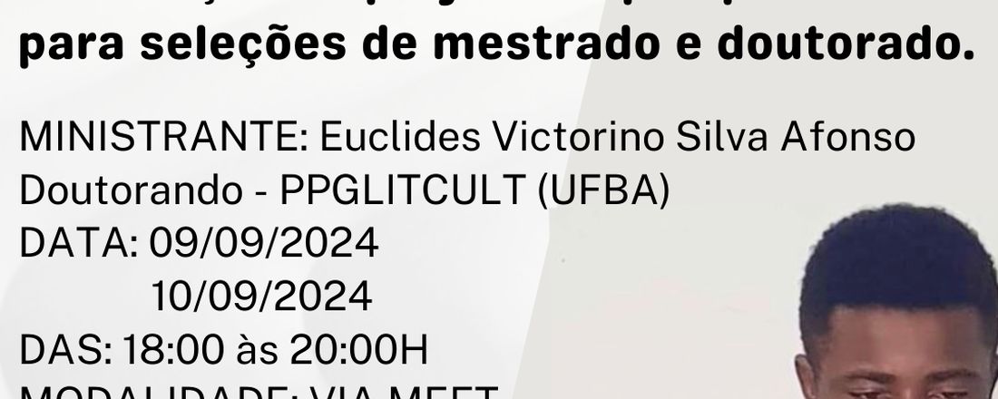 Elaboração de projeto de pesquisa para mestrado e doutorado