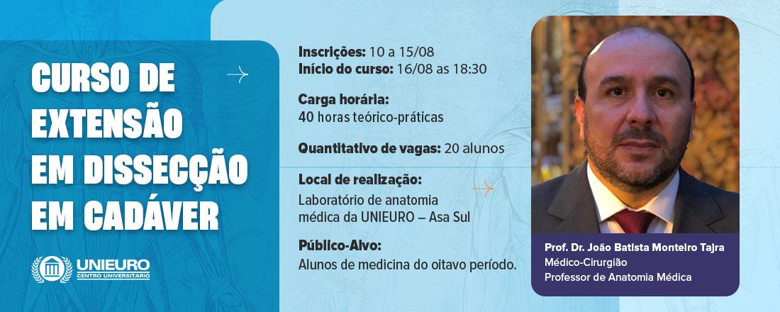 I Curso de Anatomia Clínica Topográfica em tórax e pescoço por dissecção em cadáver